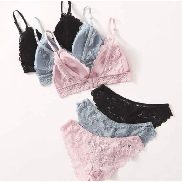 Boutique  Romantic Lace 2
Piece Matching Brassiere Panties Set Size M - Picture 2 of 7